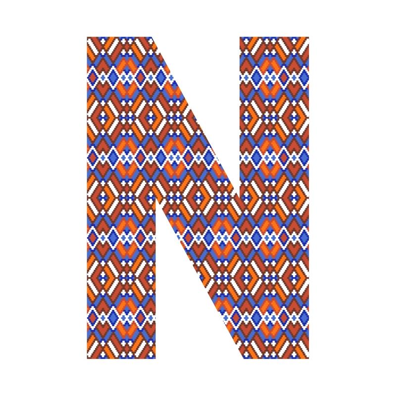 Monogram Letter N- geometric pattern