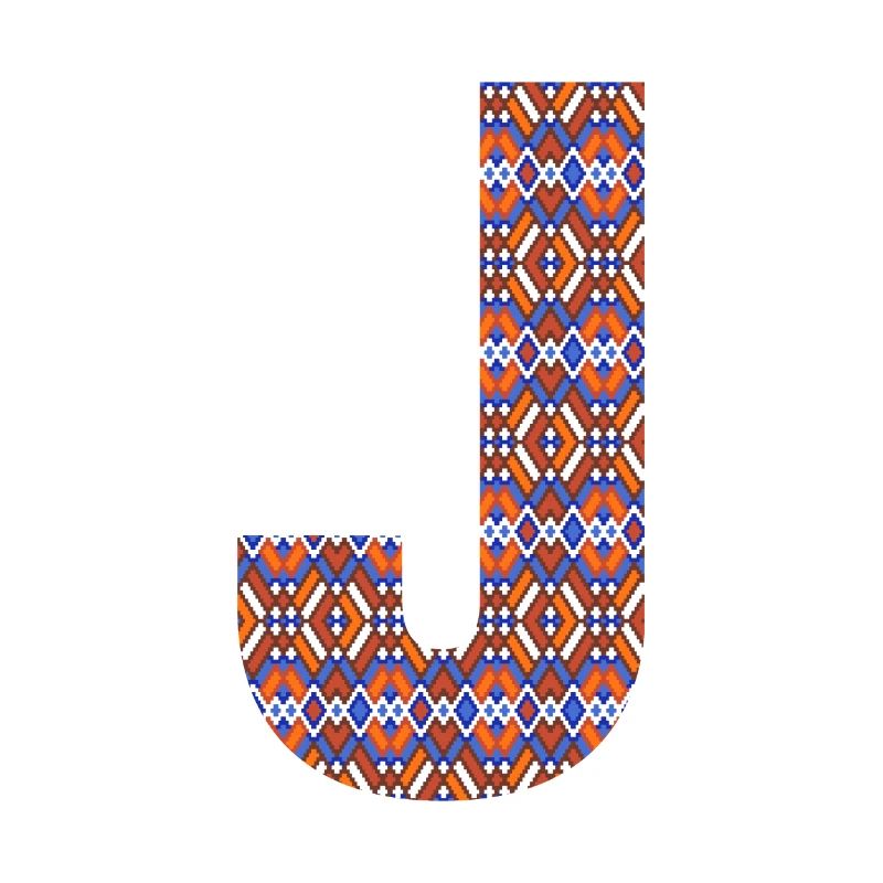Monogram Letter J- geometric pattern