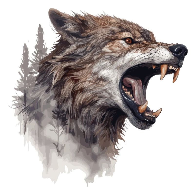 Wolf Wolf Head Scratch Marks Claws Wild Forest Hunter