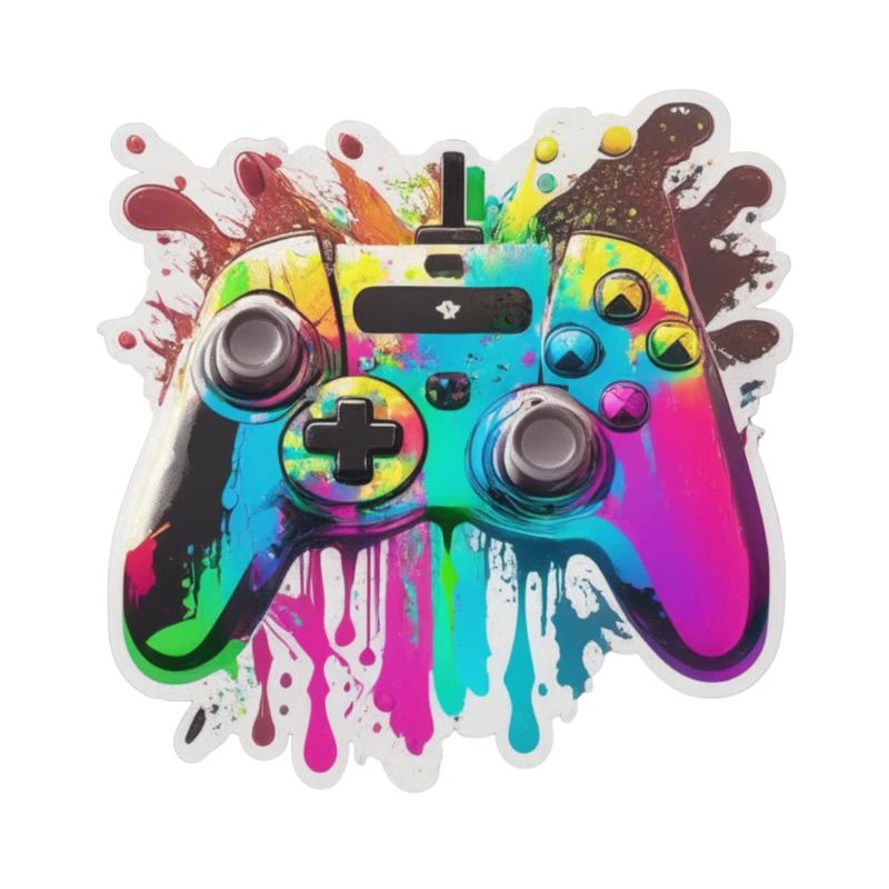 Gaming Controller Rainbow Splash