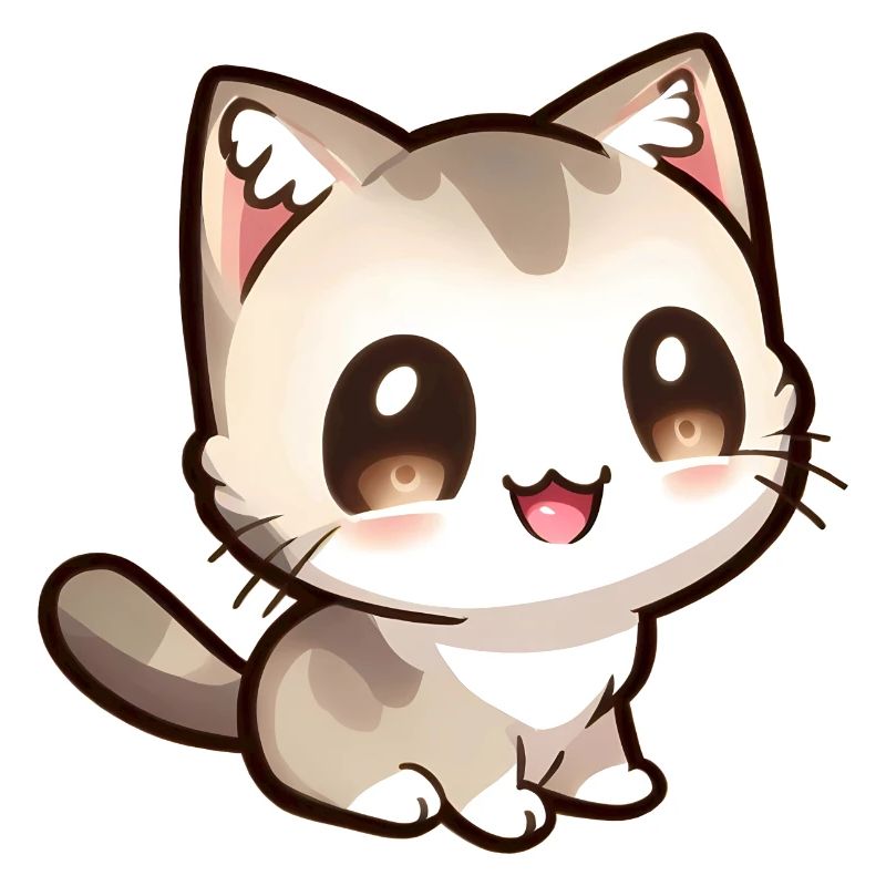 Mignon petit chat chibi