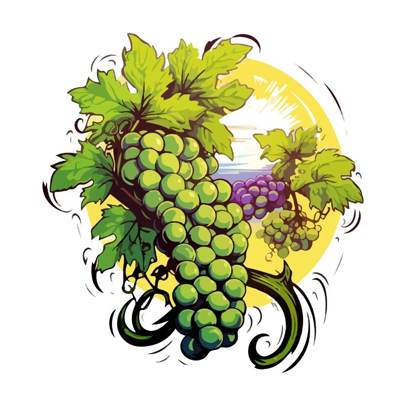 Grappes de raisin et payage