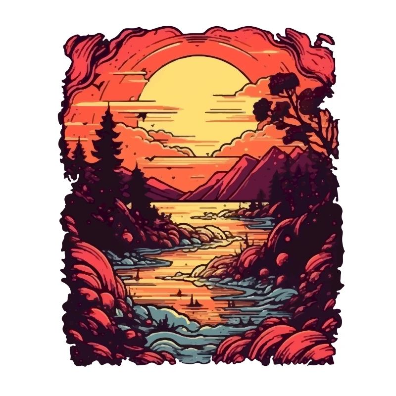 Coucher de soleil sur le lac