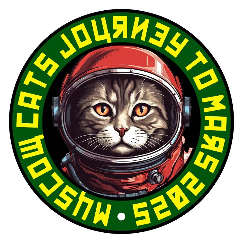 Astronaut Cat Logo 2 - Soviet