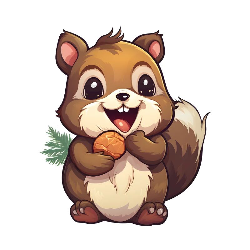 Süßes Eichhörnchen mit Nuss