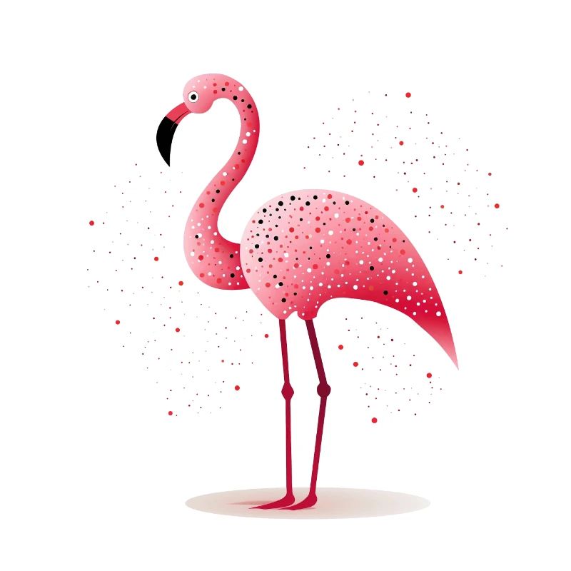 Flamingo (NO7) - mignon avec de petits points