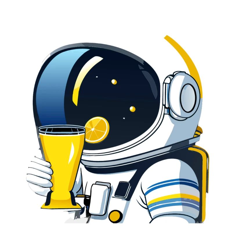 astronaut drinks lemon tea