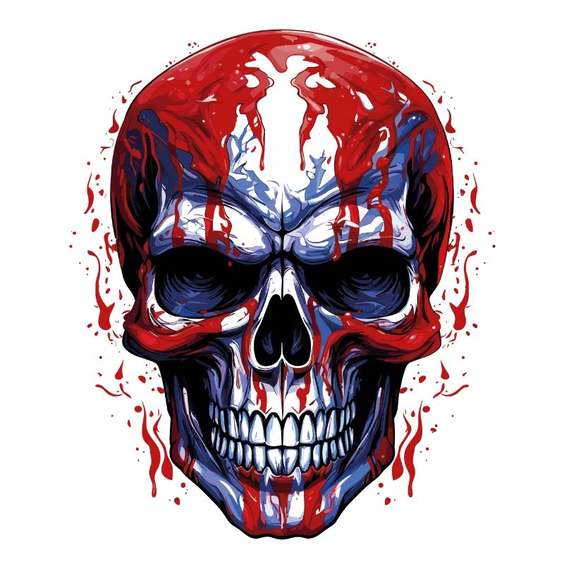 Flags Skull Graphic