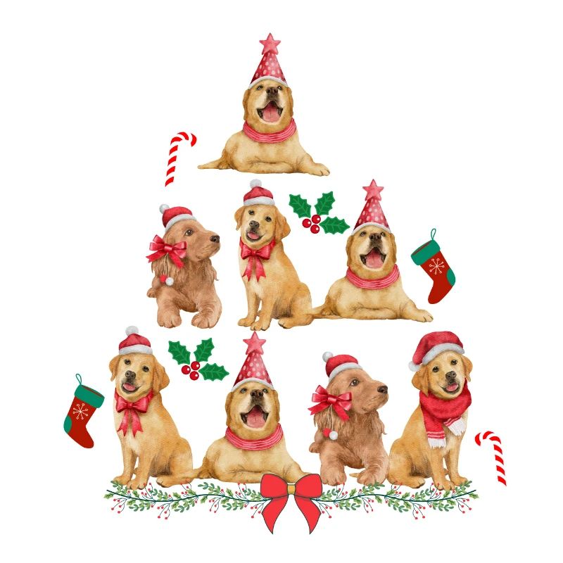 Noël du chien. Arbre de Noël pour chien