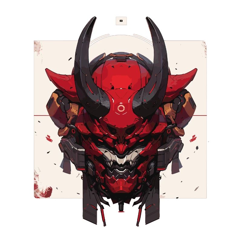 Red Devil Futuristic Samurai Warrior