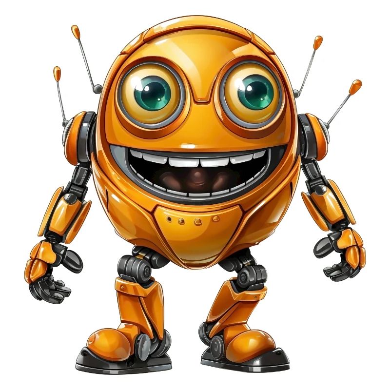 Orange Android Robot diffuse de bonnes vibrations