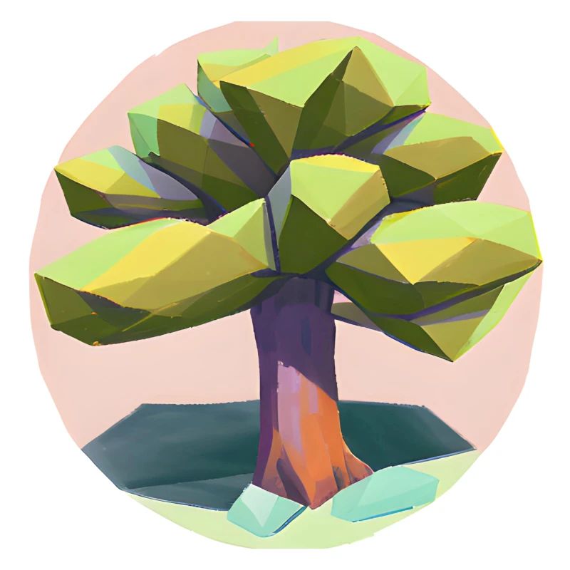 Low Poly - "Singular Low-Poly Tree Beauty"