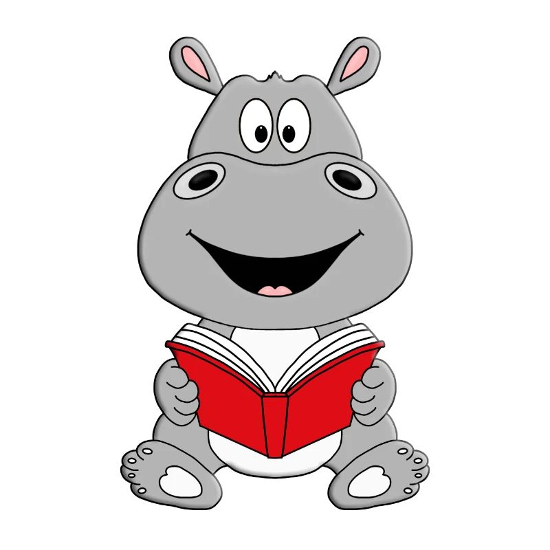 BUCH - LESEN - NILPFERD - FLUSSPFERD - HIPPO