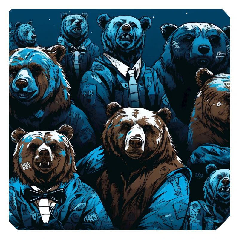 Neon neon style bear pattern