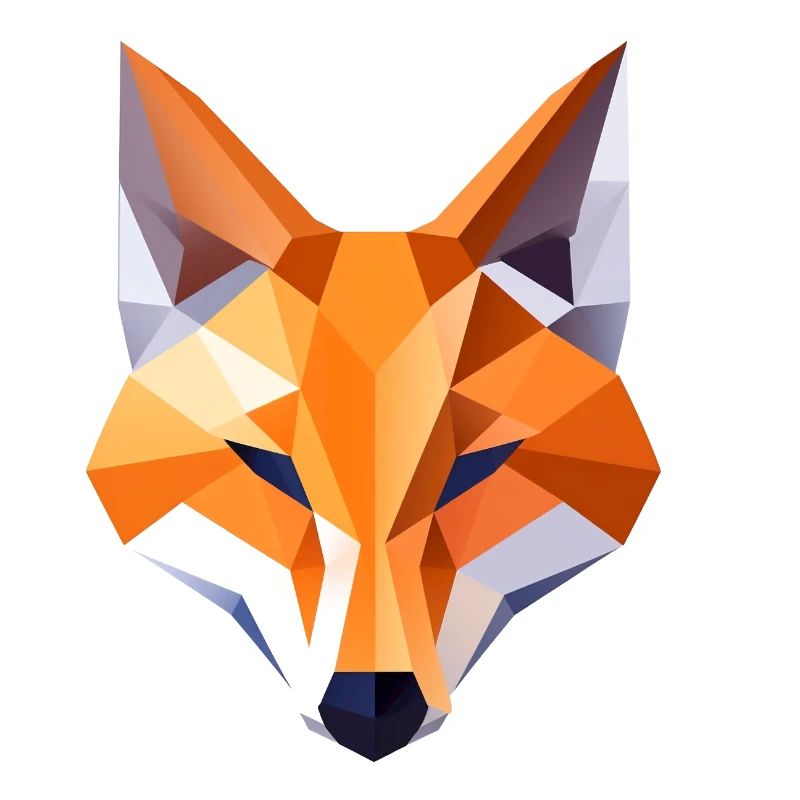 Fuchs Kopf Low Poly Logo Design