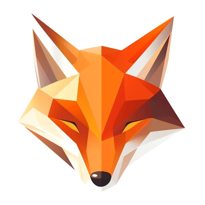 Fox Head Low Poly Logo Design