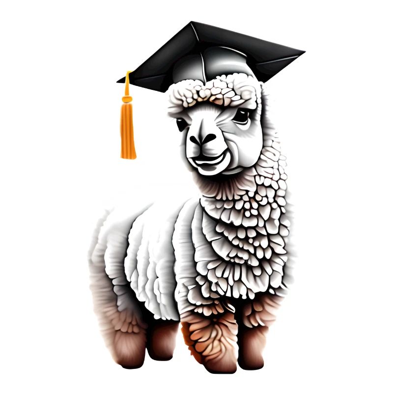 Bachelor Absolvent Alpaka Studium Schulabschluss