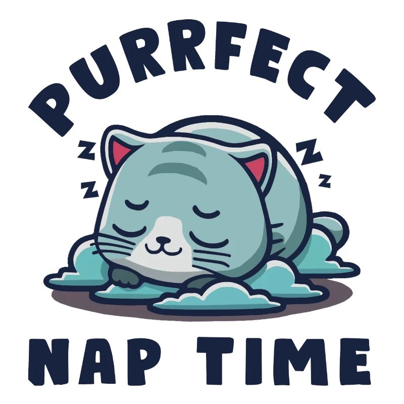 chat en sieste kawaii chibi