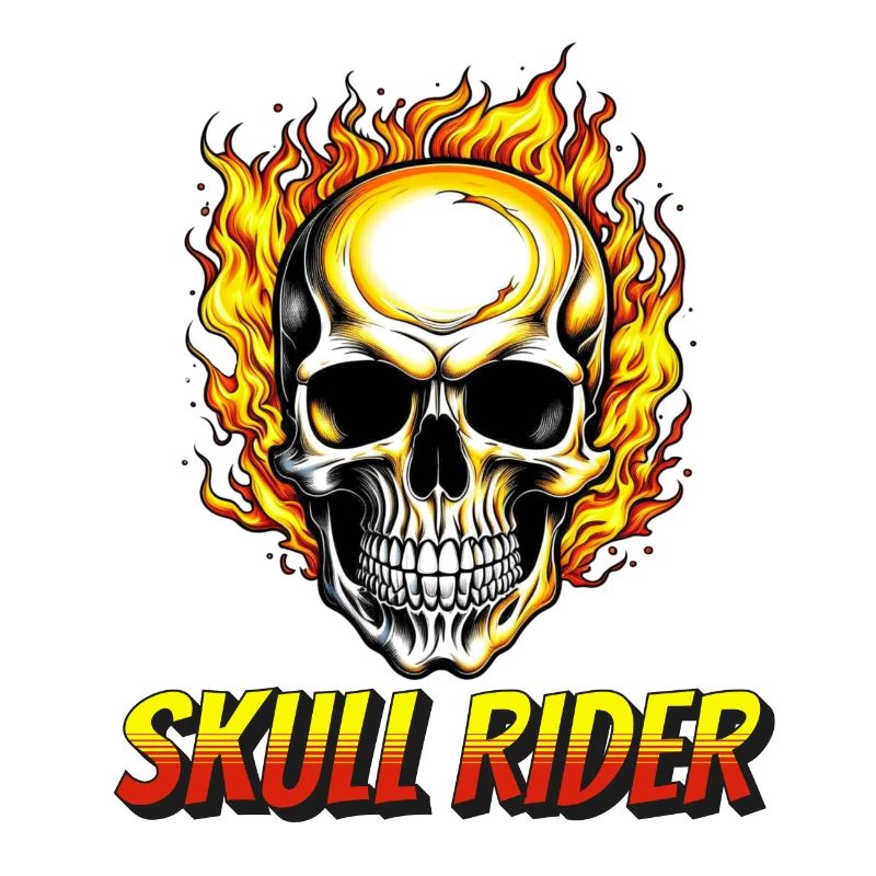 Crâne en feu, le cavalier du crâne arrive