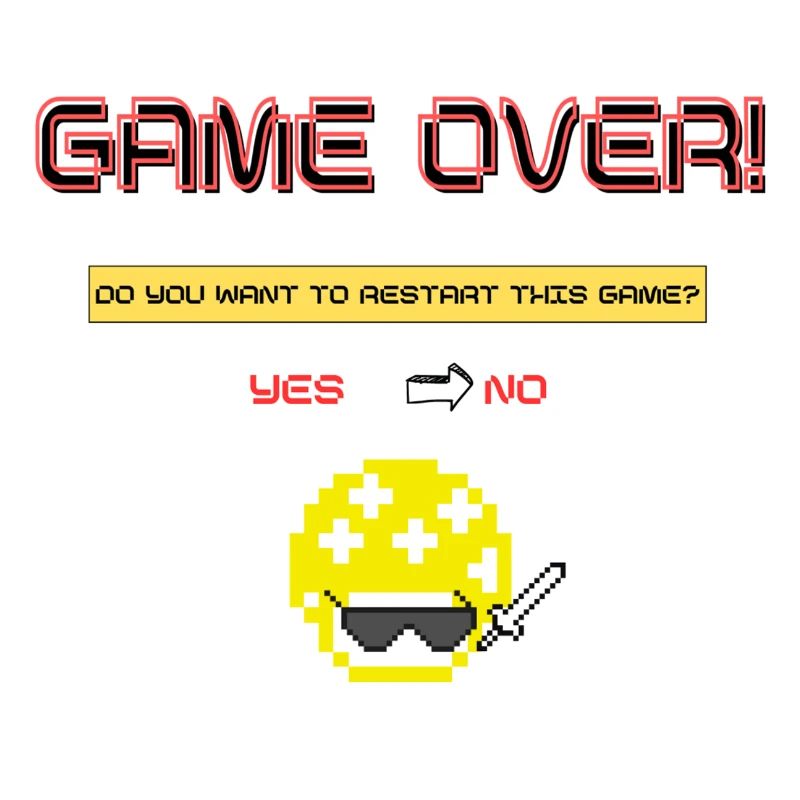 Pixel Art 8 bits Retro Game Over