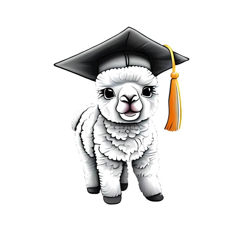 Bachelor Absolvent Schulabschluss Alpaka Studium