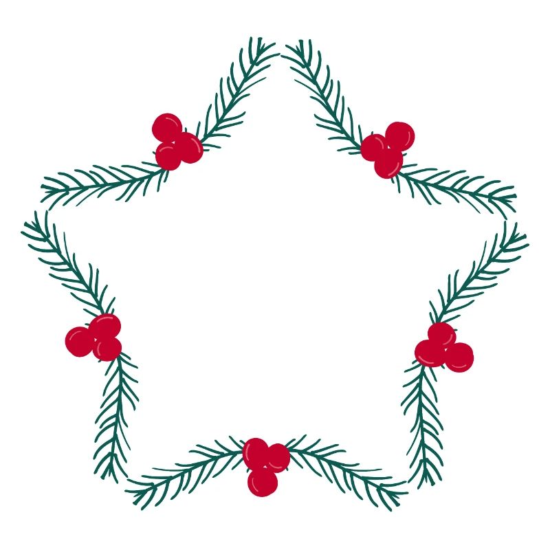 Weihnachtskranz in Sternform