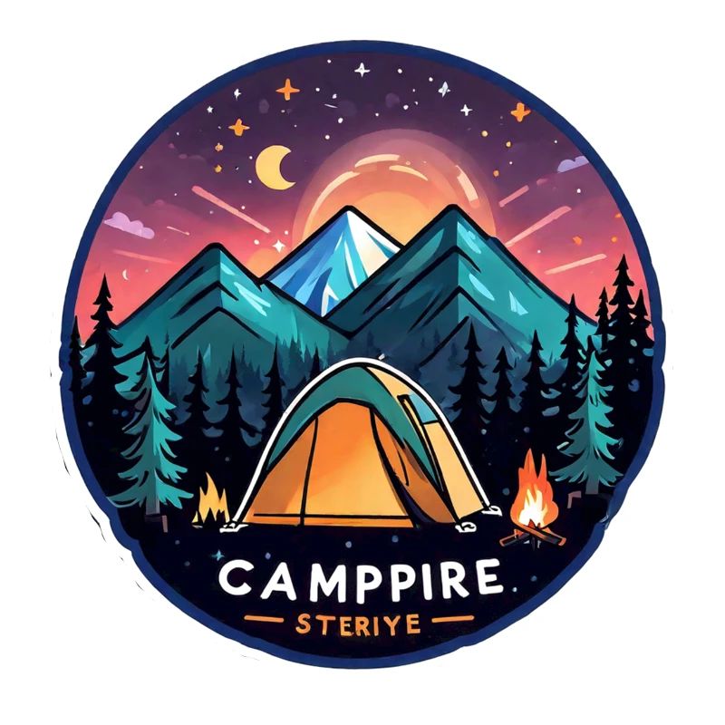 Camping, tent and campfire