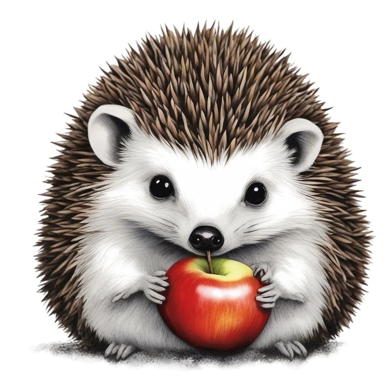 Igel mit Apfel 2