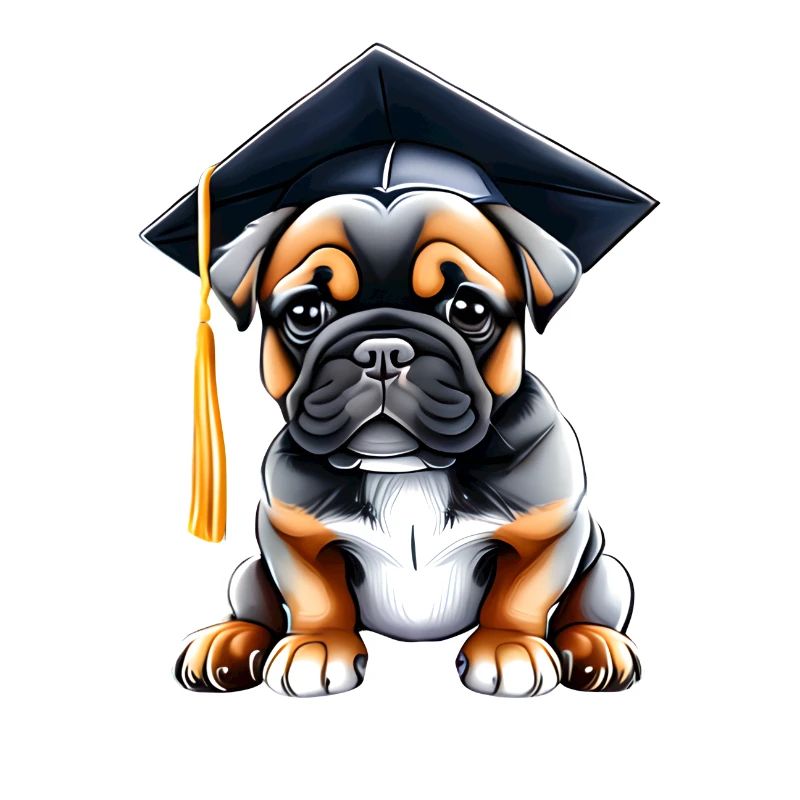 Bachelor Bulldogge Hunde Studium Schulabschluss