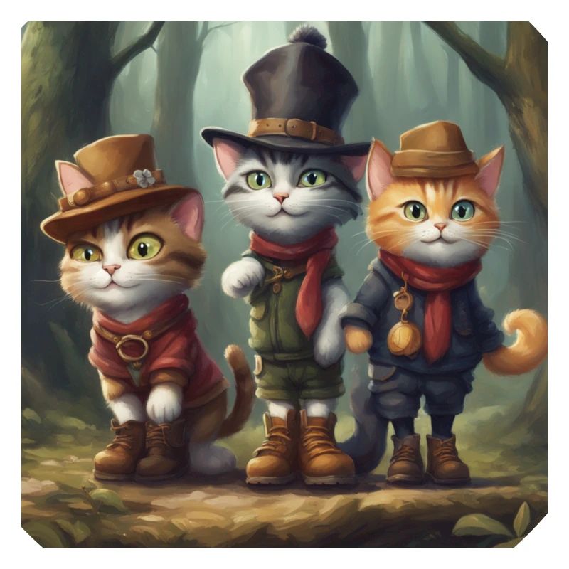 Chats dans la forêt