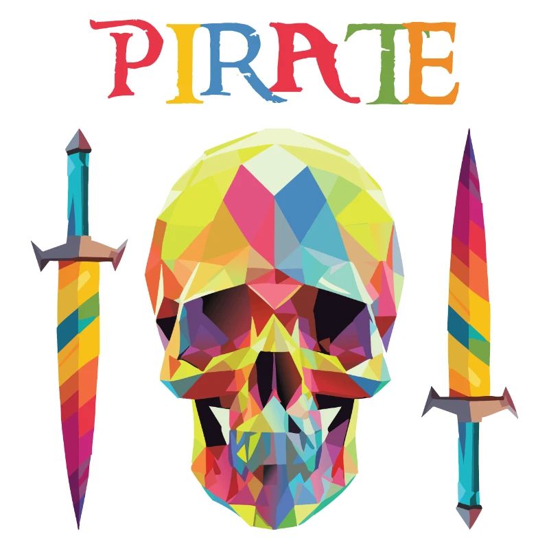 Pirat - Low-Poly-Schädel