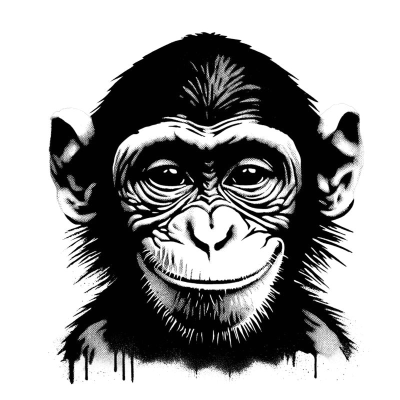 Grinning monkey face