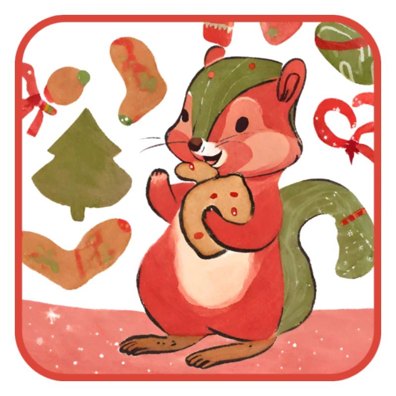 Christmas squirrel biscuits, squirrel baking time