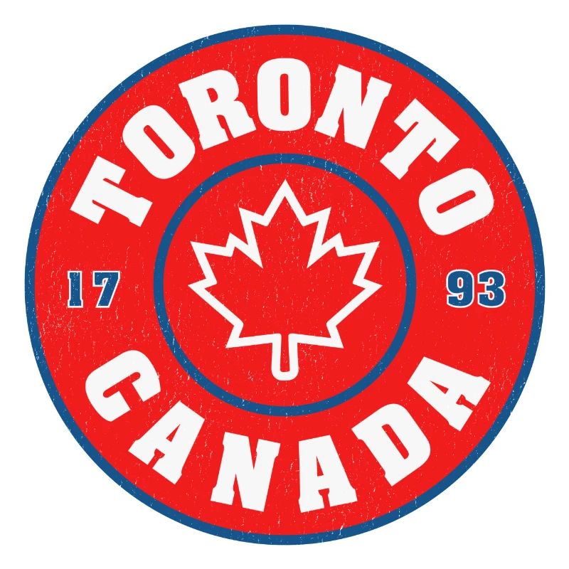 Toronto Canada Round Emblem Maple Leaf