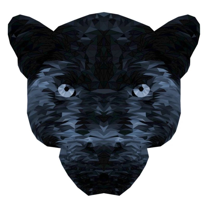 Schwarzer Panther Polygon
