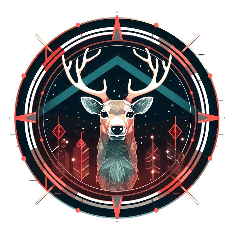 Hirsch in Ornament, Liebeshirsche