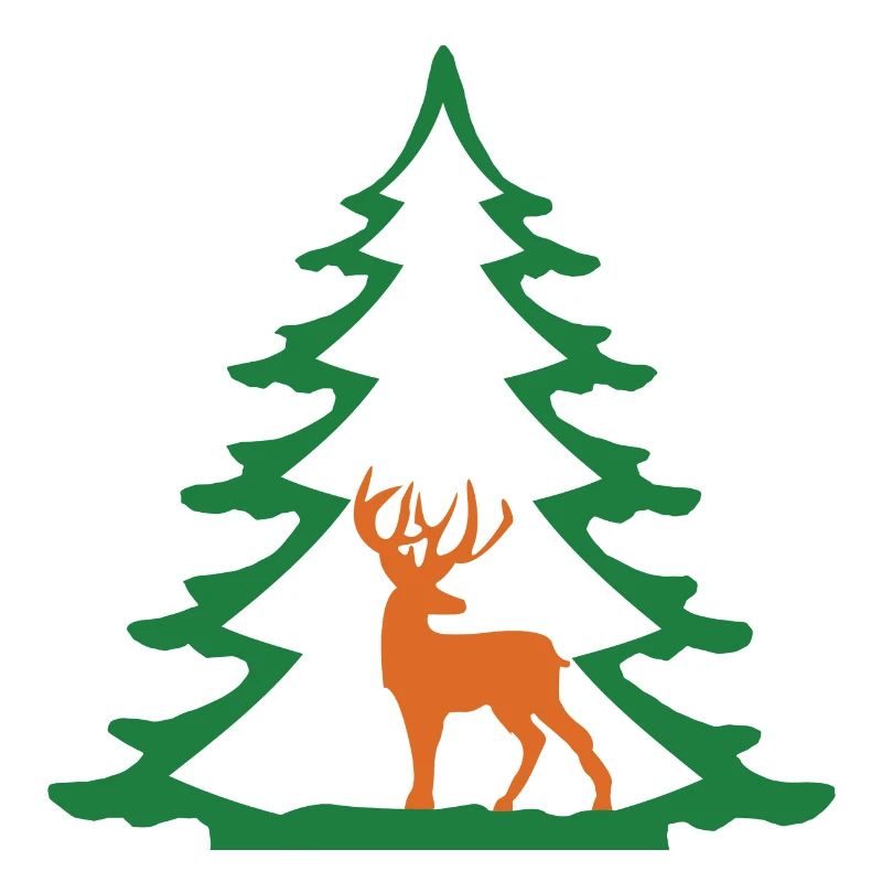 FIR TREE WITH DEER