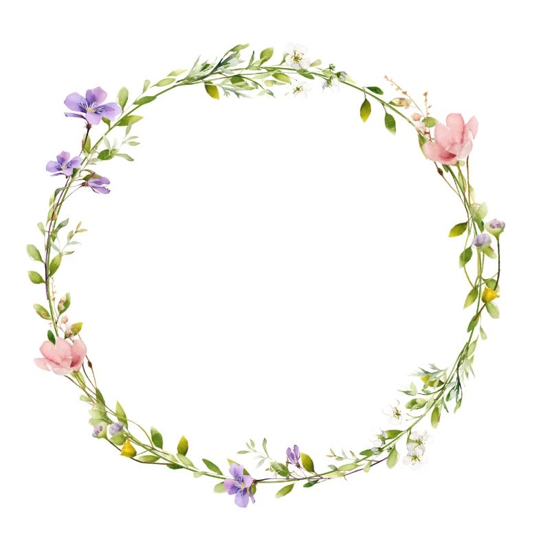 Field Flowers Wreath Boho Personalizable