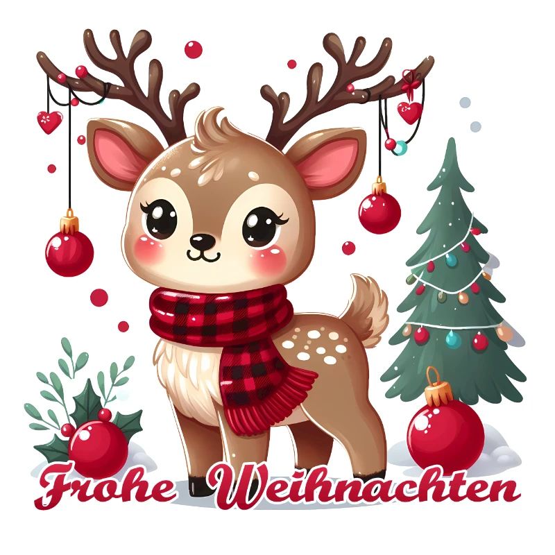 Renne avec décorations de Noël - Joyeux Noël