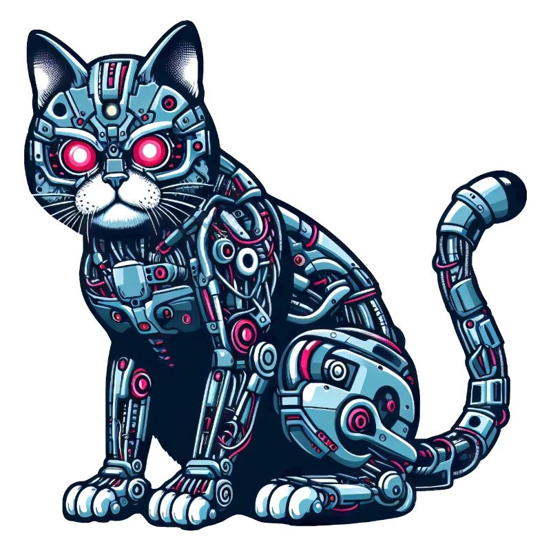 Chat Robot Cyborg Mécanique