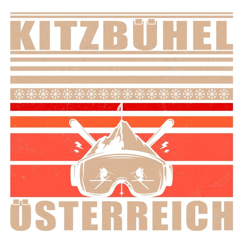 Kitzbühel Austria Retro Sunset Ski 80s