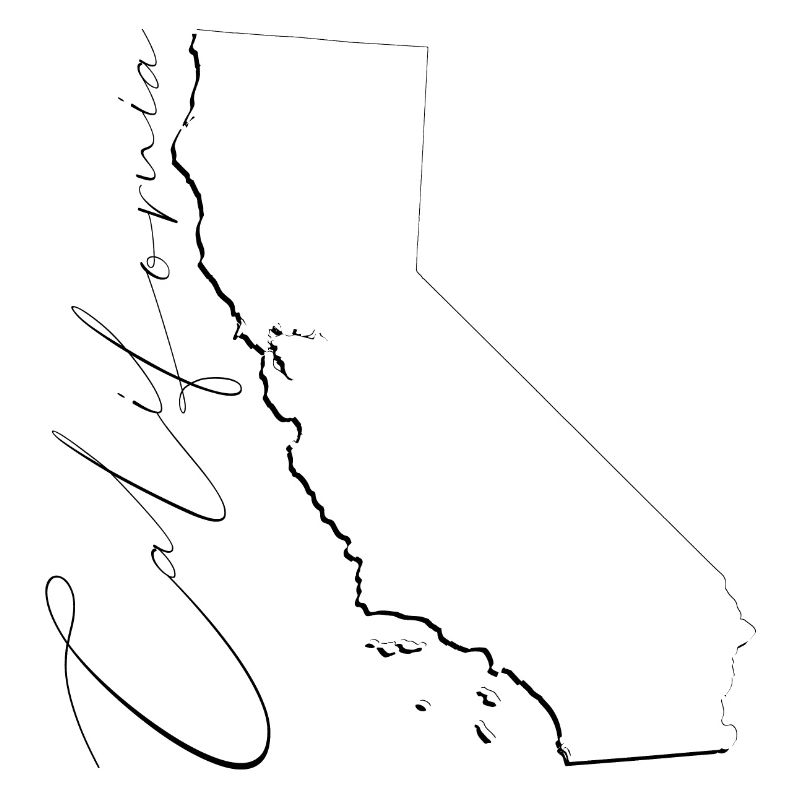 California (USA) | Map | Shadow Script