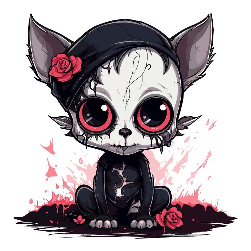 Cute Emo Gothic Kitten