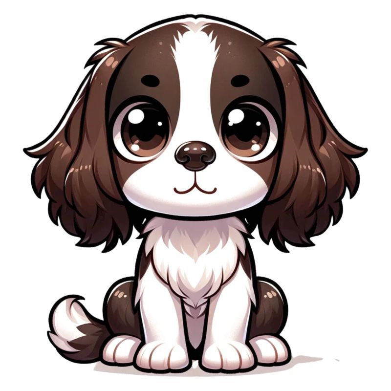 Illustration numérique d’un chien Springer Spaniel mignon