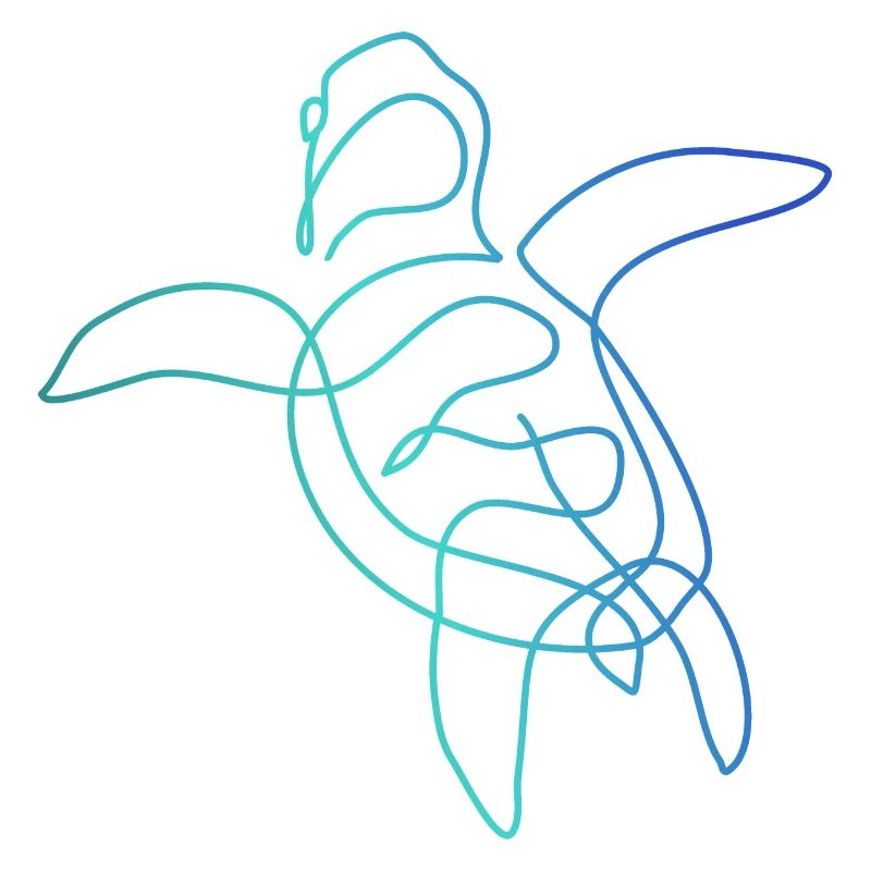Schildkröten-Liniengrafik
