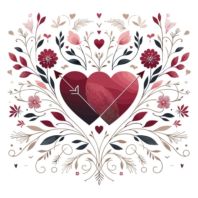 Double hearts with pattern