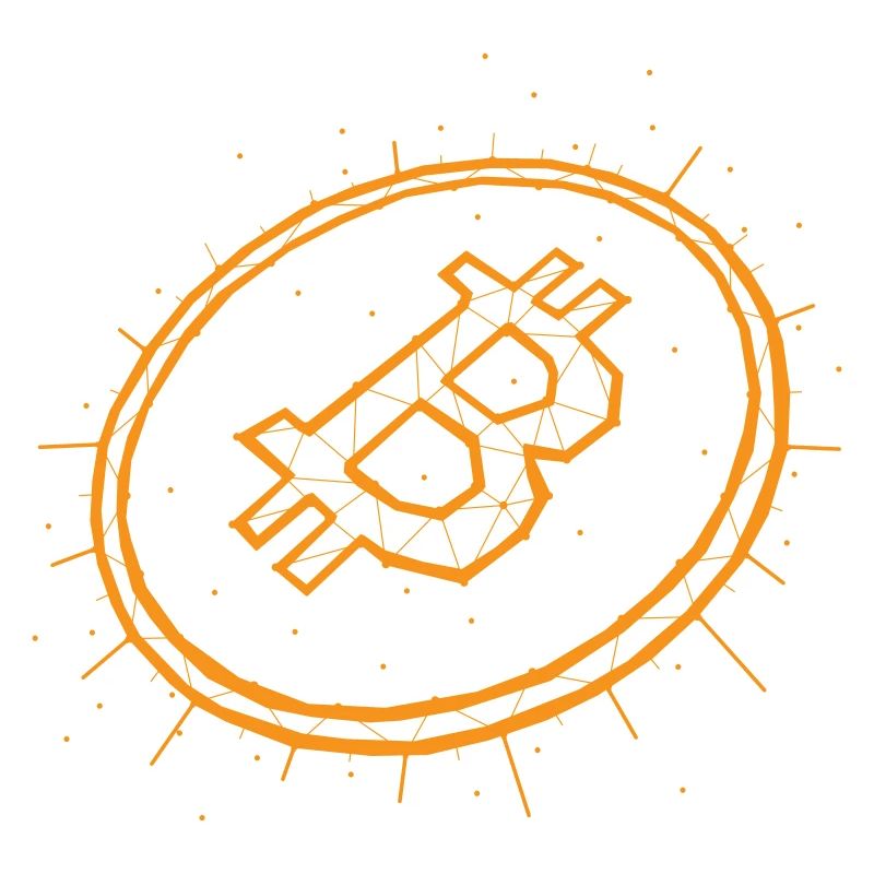 Bitcoin Graphic Logo Geometric Orange