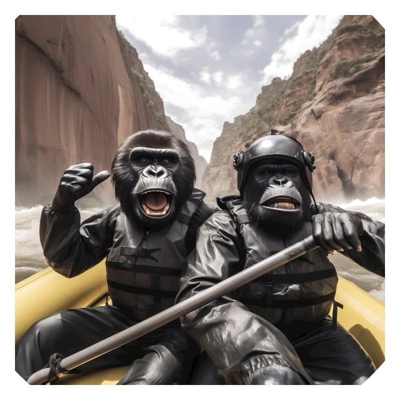 Gorilles de rafting