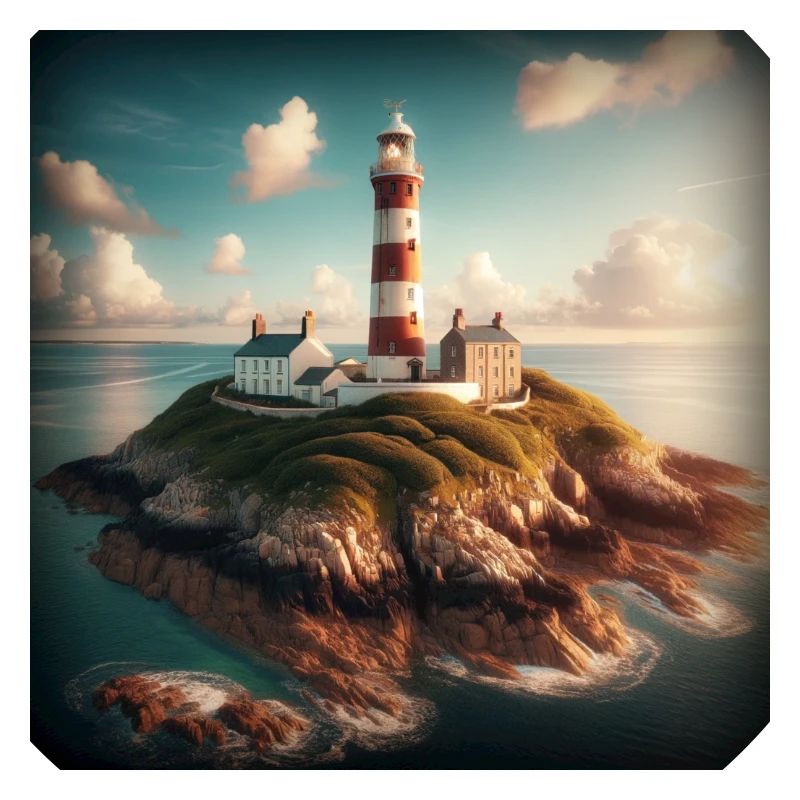 A lighthouse on a remote island