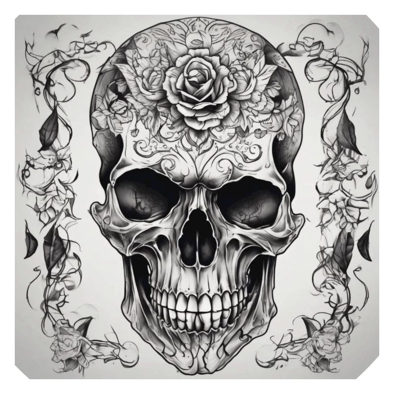 Skull with rose